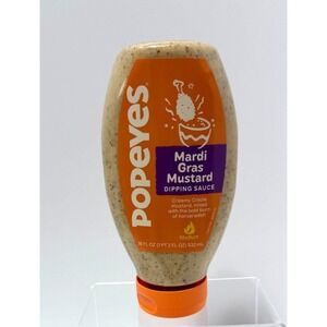New Official Popeyes MARDI GRAS MUSTARD Creamy Mixed Dipping Sauce 18 Fl‎ Oz